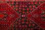 Kurdish Persian Rug 10x4 ft - Semi Antique Medallion Red, Blue Hand Knotted | back view | SKU 110546