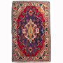 Tabriz Persian Rug 2x1 ft - Semi Antique Medallion Red, Cream Hand Knotted | front view | SKU 110550