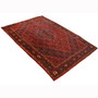 Zanjan Persian Rug 13x9 ft - Semi Antique Medallion Navy Blue, Crimson Hand Knotted | texture detail | SKU 110591