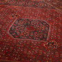 Zanjan Persian Rug 13'2" x 9'12" - Semi Antique Medallion Navy Blue, Crimson Hand Knotted | back view | SKU 110591