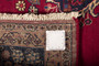 Sabzevar Persian Rug 9x6 ft - Semi Antique Medallion Toranj, Shah Abbasi Crimson, Navy Blue, Cream Hand Knotted | back view | SKU 110593