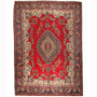 Tabriz Persian Rug 13'1" x 9'6" - Semi Antique Medallion Red, Cream Hand Knotted | front view | SKU 110595