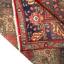 Tabriz Persian Rug 13x9 ft - Semi Antique Medallion Red, Cream Hand Knotted | corner detail | SKU 110595