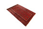 Baluch Persian Rug 5'5" x 3'4" - Semi Antique Mihrab Red, Blue Hand Knotted | pile detail | SKU 110596