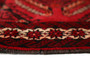 Baluch Persian Rug 6'7" x 3'11" - Semi Antique Mihrab Red, Blue Hand Knotted | detail view | SKU 110597