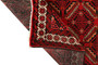 Baluch Persian Rug 6x3 ft - Semi Antique Geometric, Tribal and Nomadic Red, Dark Red, Burgundy Hand Knotted | side view | SKU 110597