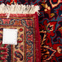 Mashad Persian Rug 10'11" x 8'0" - Semi Antique Medallion Crimson, Ultramarine Hand Knotted | full view | SKU 110598