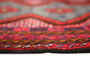 Baluch Persian Rug 4'8" x 3'0" - Semi Antique Mihrab Red, Blue Hand Knotted | corner detail | SKU 110648