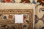 Tabas Persian Rug 7x6 ft - Semi Antique Medallion White, Blue Hand Knotted | back view | SKU 110649