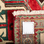 Hamadan Persian Rug 4'9" x 3'5" - Semi Antique Afshan Red, Blue Hand Knotted | full view | SKU 110651