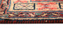 Sirjan Persian Rug 7x5 ft - Semi Antique Medallion Red, Navy Blue Hand Knotted | corner detail | SKU 110653