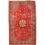 Arak Persian Rug 7'1" x 4'4" - Semi Antique Medallion Crimson, Red Hand Knotted | front view | SKU 110658
