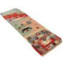Shiraz Persian Rug 4'7" x 1'8" -  Geometric Blue, Red Hand Knotted | side view | SKU 110662