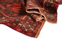 Baluch Persian Rug 9x3 ft - Semi Antique Mihrab Red, Blue Hand Knotted | corner detail | SKU 110668