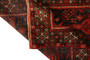 Baluch Persian Rug 9'4" x 3'7" - Semi Antique Mihrab Red, Blue Hand Knotted | side view | SKU 110668