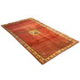 Shiraz Persian Rug 9'6" x 5'11" -  Geometric Blue, Red Hand Knotted | back view | SKU 110670