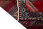 Yalameh Persian Rug 6'7" x 2'9" - Semi Antique Medallion Crimson, Navy Blue Hand Knotted | back view | SKU 110672