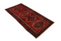 Baluch Persian Rug 4x2 ft - Semi Antique Mihrab Red, Blue Hand Knotted | full view | SKU 110675