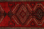 Baluch Persian Rug 4x2 ft - Semi Antique Mihrab Red, Blue Hand Knotted | pile detail | SKU 110675