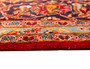 Kashan Persian Rug 12x8 ft - Semi Antique Medallion Crimson, Navy Blue Hand Knotted | detail view | SKU 110990
