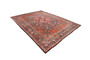 Kashmar Persian Rug 13'4" x 9'10" - Semi Antique Afshan Crimson, Ivory Hand Knotted | pile detail | SKU 110991