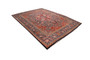 Kashmar Persian Rug 12'12" x 9'8" - Semi Antique Afshan Crimson, Ivory Hand Knotted | corner detail | SKU 110993