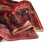 Shiraz Persian Rug 10'0" x 6'3" - Semi Antique Geometric Blue, Red Hand Knotted | detail view | SKU 111047