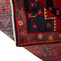 Saveh Persian Rug 7'9" x 4'8" - Semi Antique Medallion Red, Brown Hand Knotted | corner detail | SKU 111121