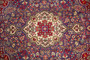Tabriz Persian Rug 9'8" x 6'4" - Semi Antique Medallion Red, Cream Hand Knotted | back view | SKU 110410
