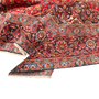 Kashan Persian Rug 12'4" x 9'2" - Semi Antique Medallion Crimson, Navy Blue Hand Knotted | detail view | SKU 110001