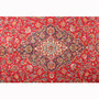 Kashan Persian Rug 12'4" x 9'2" - Semi Antique Medallion Crimson, Navy Blue Hand Knotted | pile detail | SKU 110001