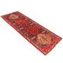 Meshkin Persian Rug 9x3 ft - Semi Antique Geometric Crimson, Green Hand Knotted | texture detail | SKU 110037