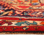 Meshkin Persian Rug 9x3 ft - Semi Antique Medallion Geometric Crimson, Navy Blue, Burgundy Hand Knotted | side view | SKU 110037