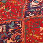 Meshkin Persian Rug 9'10" x 3'9" - Semi Antique Geometric Crimson, Green Hand Knotted | back view | SKU 110037