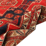Meshkin Persian Rug 12'6" x 4'4" - Semi Antique Geometric Crimson, Green Hand Knotted | detail view | SKU 110042