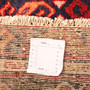 Hamadan Persian Rug 10'0" x 3'1" - Semi Antique Afshan Red, Blue Hand Knotted | pile detail | SKU 110109