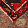 Hamadan Persian Rug 10x3 ft - Semi Antique Afshan Red, Blue Hand Knotted | full view | SKU 110109