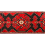 Hamadan Persian Rug 10'0" x 3'1" - Semi Antique Afshan Red, Blue Hand Knotted | side view | SKU 110109