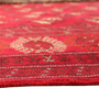 Turkmen Persian Rug 10x6 ft - Semi Antique Geometric, Turkmen Gul Crimson, Madder Red, Burgundy Hand Knotted | side view | SKU 110123
