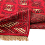 Turkmen Persian Rug 10x6 ft - Semi Antique Geometric, Turkmen Gul Crimson, Madder Red, Burgundy Hand Knotted | detail view | SKU 110123