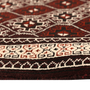 Turkmen Persian Rug 3x2 ft - Semi Antique Geometric Crimson, Navy Blue Hand Knotted | side view | SKU 110137