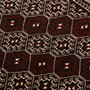 Turkmen Persian Rug 3x2 ft - Semi Antique Geometric Crimson, Navy Blue Hand Knotted | back view | SKU 110137