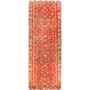 Hamadan Persian Rug 10'0" x 3'1" - Semi Antique Afshan Red, Blue Hand Knotted | front view | SKU 110200