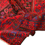 Zanjan Persian Rug 10x5 ft - Semi Antique Medallion Navy Blue, Crimson Hand Knotted | detail view | SKU 110296