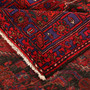 Zanjan Persian Rug 10x5 ft - Semi Antique Medallion (Toranj), Herati (Mahi) Madder Red, Navy Blue, Dark Red Hand Knotted | corner detail | SKU 110296
