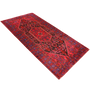 Zanjan Persian Rug 10'2" x 5'2" - Semi Antique Medallion Navy Blue, Crimson Hand Knotted | texture detail | SKU 110296