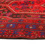 Zanjan Persian Rug 10'2" x 5'2" - Semi Antique Medallion Navy Blue, Crimson Hand Knotted | side view | SKU 110296