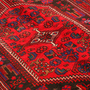 Zanjan Persian Rug 10'2" x 5'2" - Semi Antique Medallion Navy Blue, Crimson Hand Knotted | back view | SKU 110296