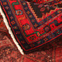 Kurdish Persian Rug 12x4 ft - Semi Antique Medallion Red, Blue Hand Knotted | corner detail | SKU 110319