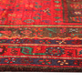Kurdish Persian Rug 12'12" x 4'12" - Semi Antique Medallion Red, Blue Hand Knotted | side view | SKU 110319